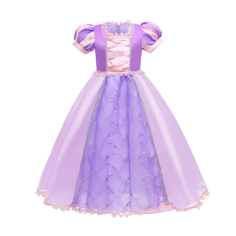 Girl Rapunzel Dress for Kid Princess Girl Tangled Cosplay Carnival Halloween Vestido Birthday Party Ball Gowns Evening Costume