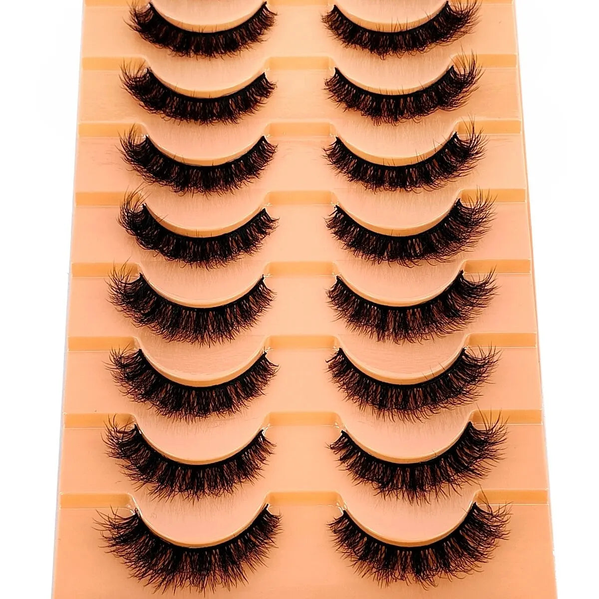 New 7/10 Pairs Faux Mink Eyelashes Handmade False Eyelashes Natural Nude Makeup Simulation Cross Messy Eye 3D Curly Eyelashes