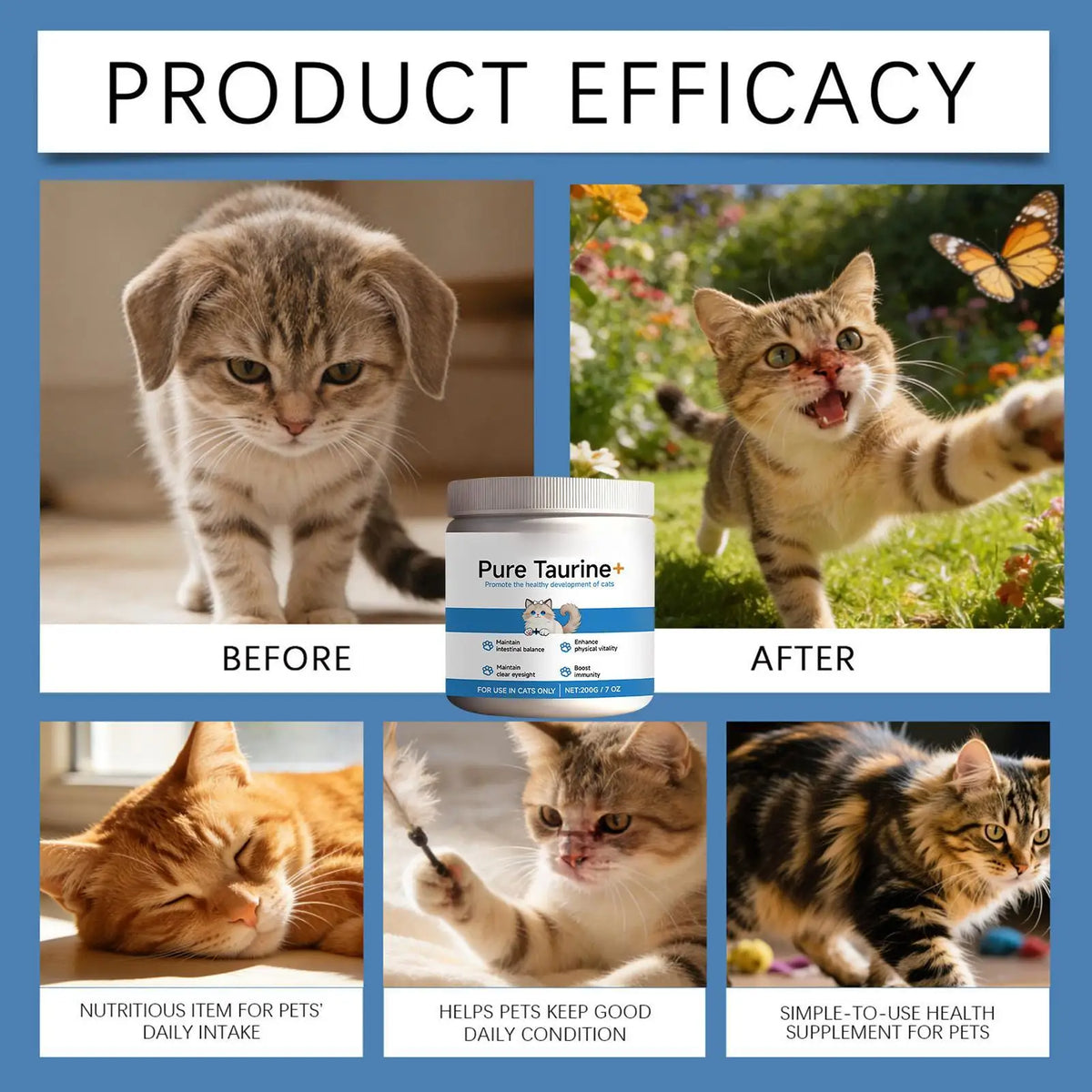 Pet Supplements 200g Daily Nutrition Cats Wet Or Dry Food Supplements for Small Medium Large Breeds Animals Home Travel Shelter