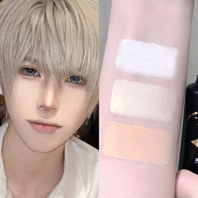 White Liquid Foundation for Halloween Goth Makeup Waterproof Full Coverage White Foundation Cosplay High Concealer Face Paint