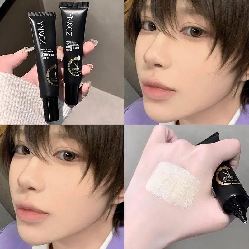 White Liquid Foundation for Halloween Goth Makeup Waterproof Full Coverage White Foundation Cosplay High Concealer Face Paint