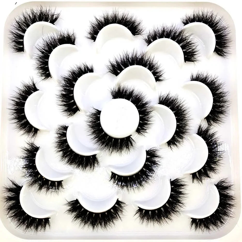 NEW 10 pairs Handmade 3d mink lashes short False Eyelashes Cross Messy Dense Natural Eye Lashes Stage Makeup False Eyelashes