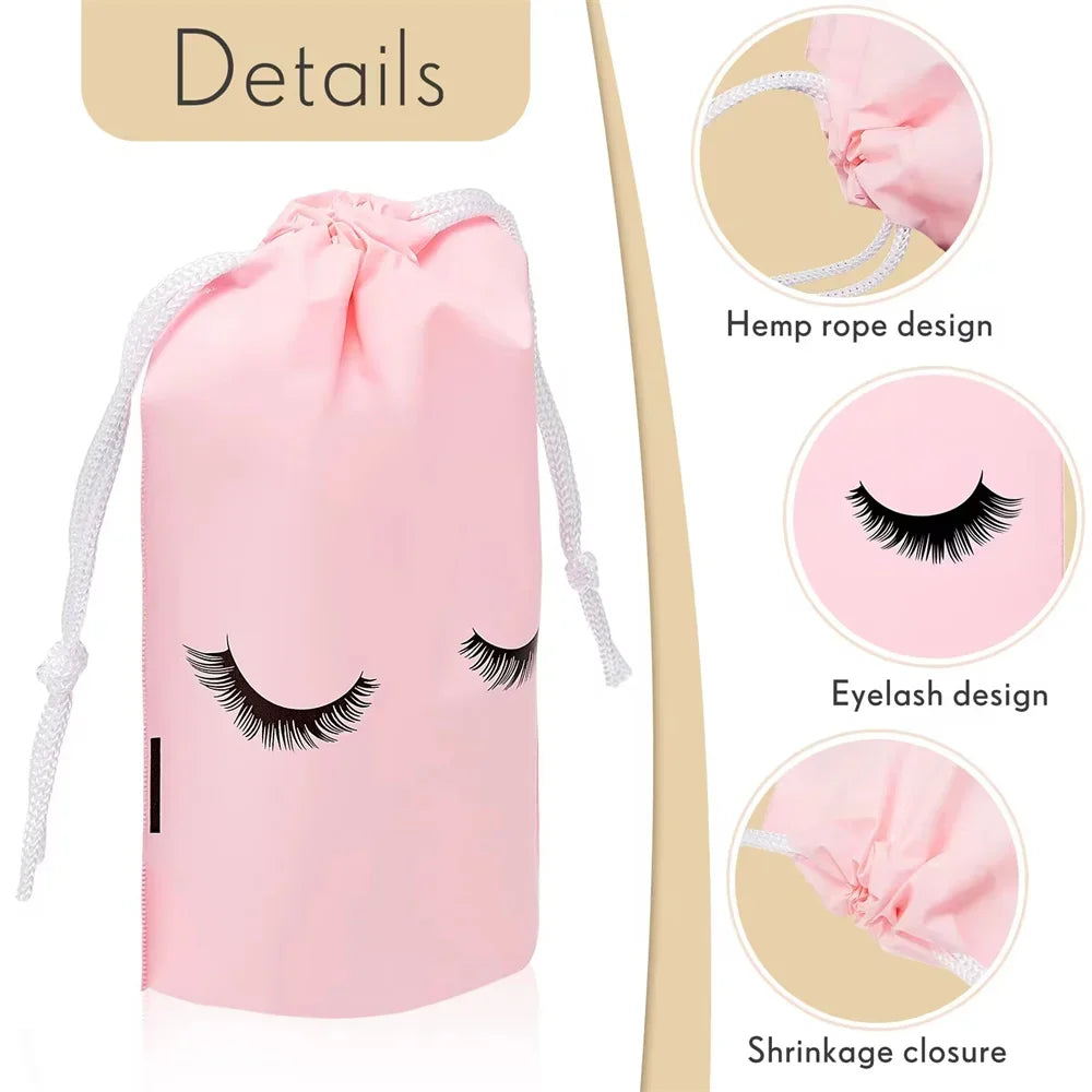 50PCS Travel Pouch Eyelash Aftercare Reusable Bag Cosmetic Bags Lashes Extension Supplies Beauty Travel Pouch Makeup Tools