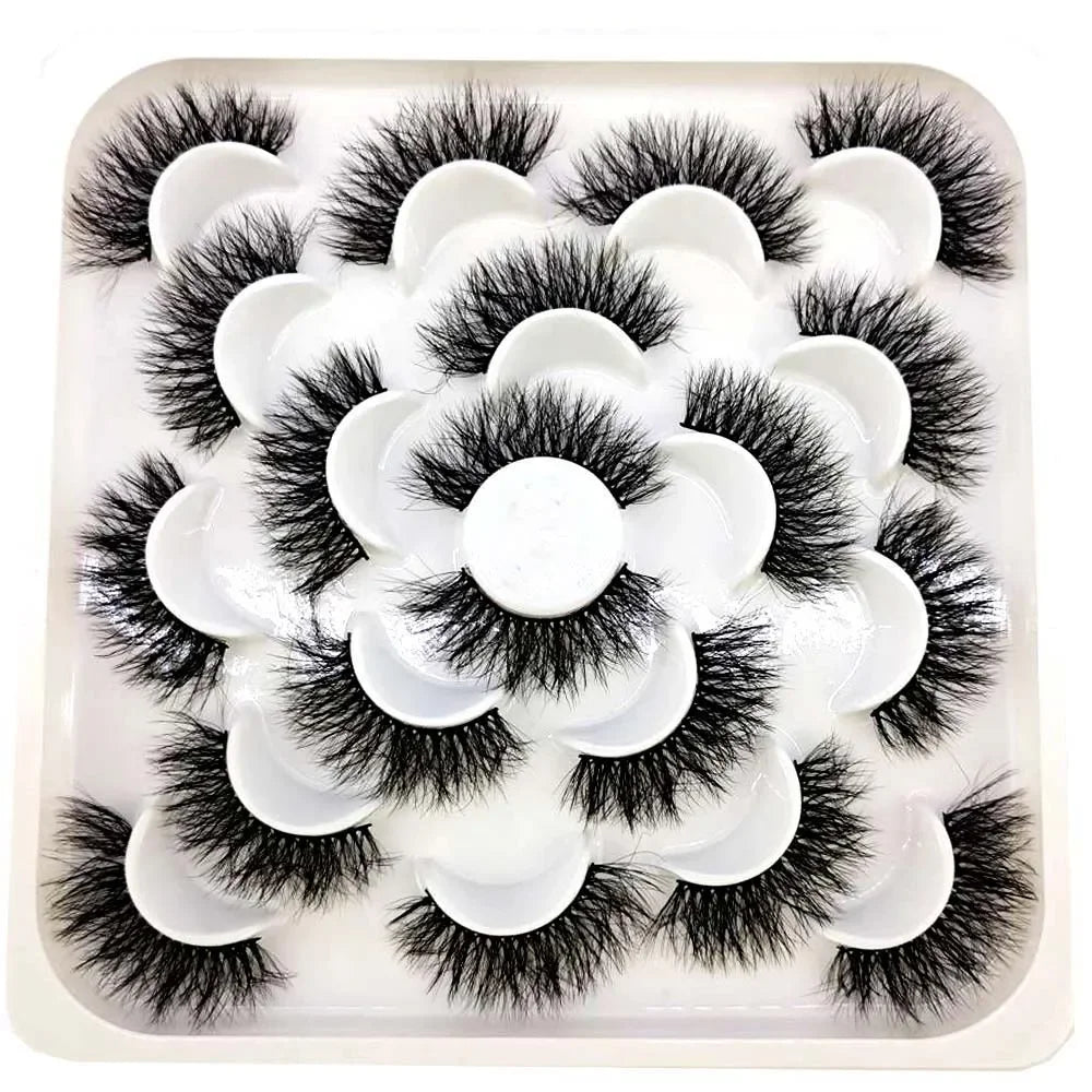 NEW 10 pairs Handmade 3d mink lashes short False Eyelashes Cross Messy Dense Natural Eye Lashes Stage Makeup False Eyelashes