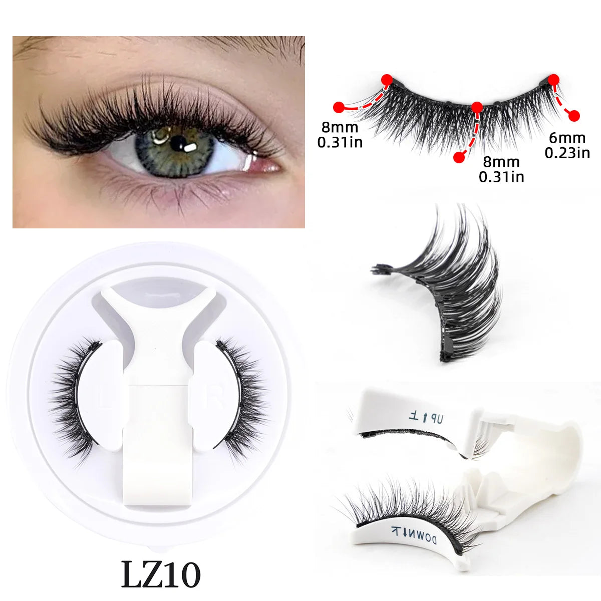 Magnetic Eyelashes No Glue Needed Reusable Natural Look 3D Faux Mink Lashes Easy Apply Magnetic Lashes Set for Eye Makeup Tool