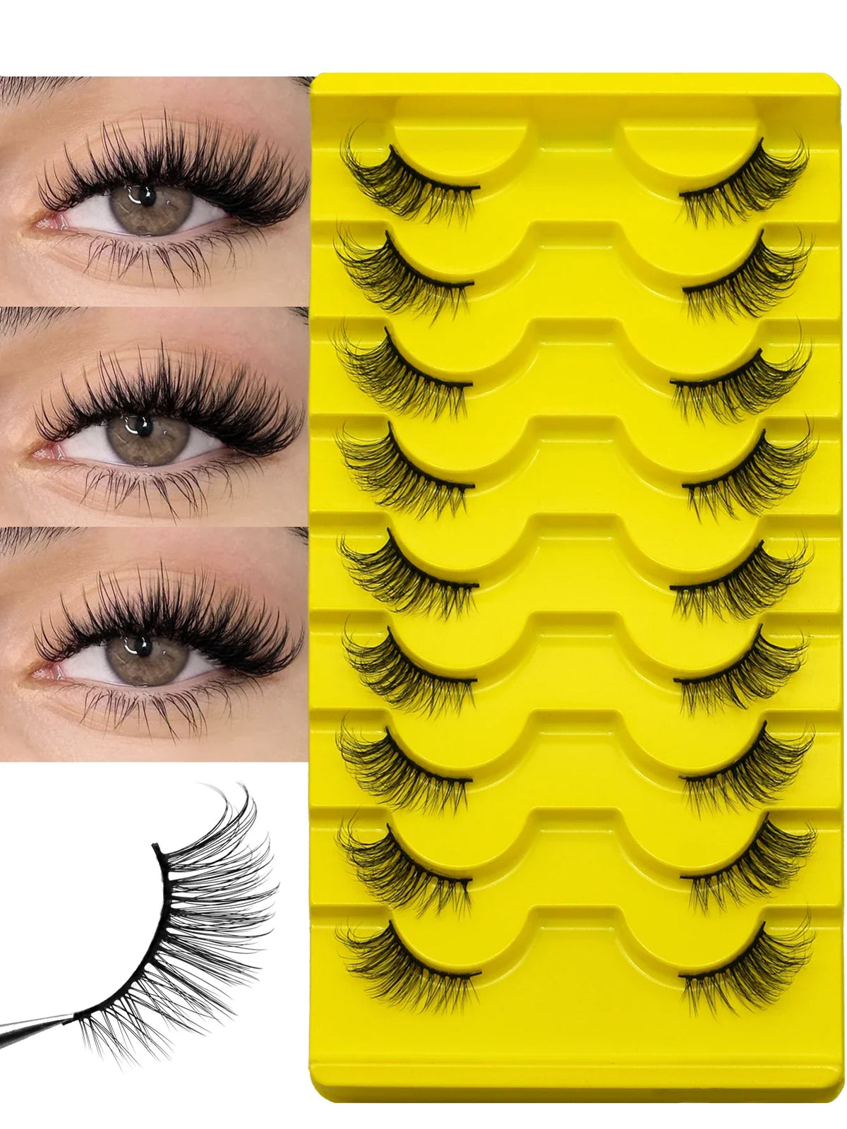 Veltrinay Half Eyelash Fake Eyelashes Eye Tail Lift Effect Sexy Soft False Eyelashes High Quality Reusable Fake Lashes Makeup