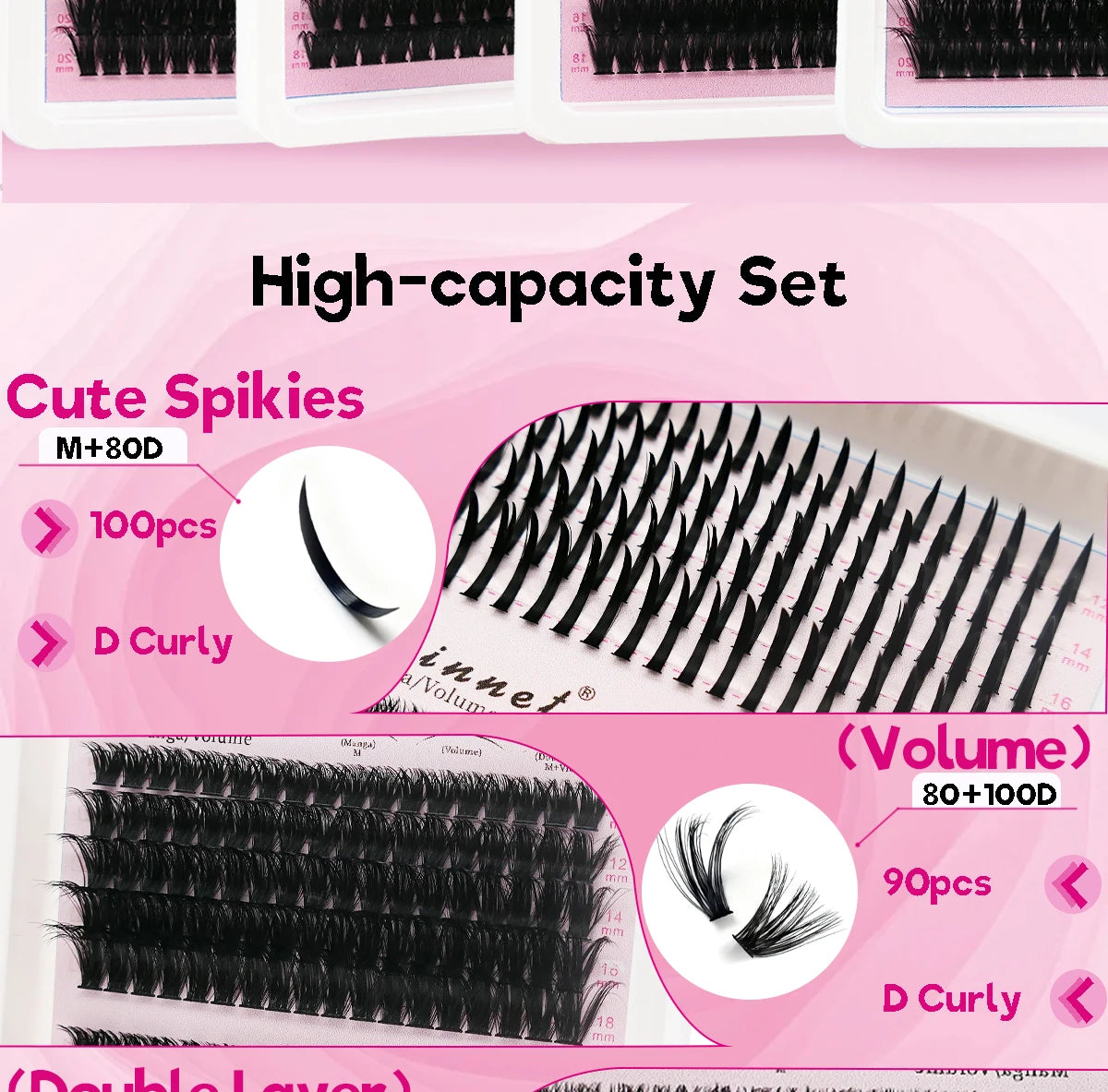 Fairy Natural Single Cluster Thick Artificial False Eyelashes, Mixed Play Makeup, D Curve, Large Capacity, 14 Rows