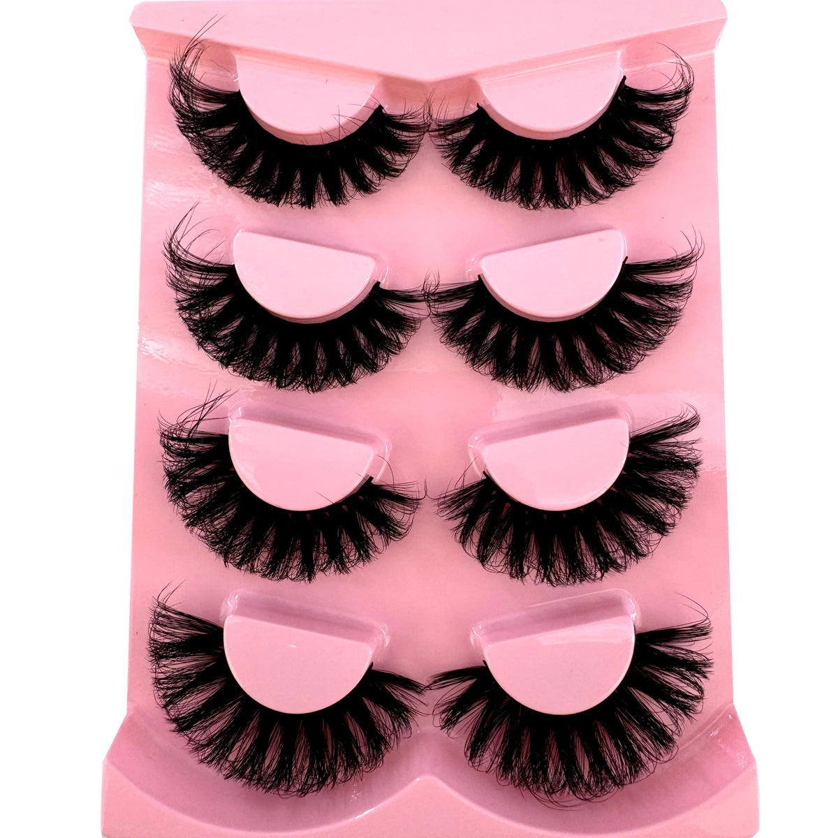 4 pairs of dramatic 3D fake mink eyelashes wholesale full eyelash makeup
