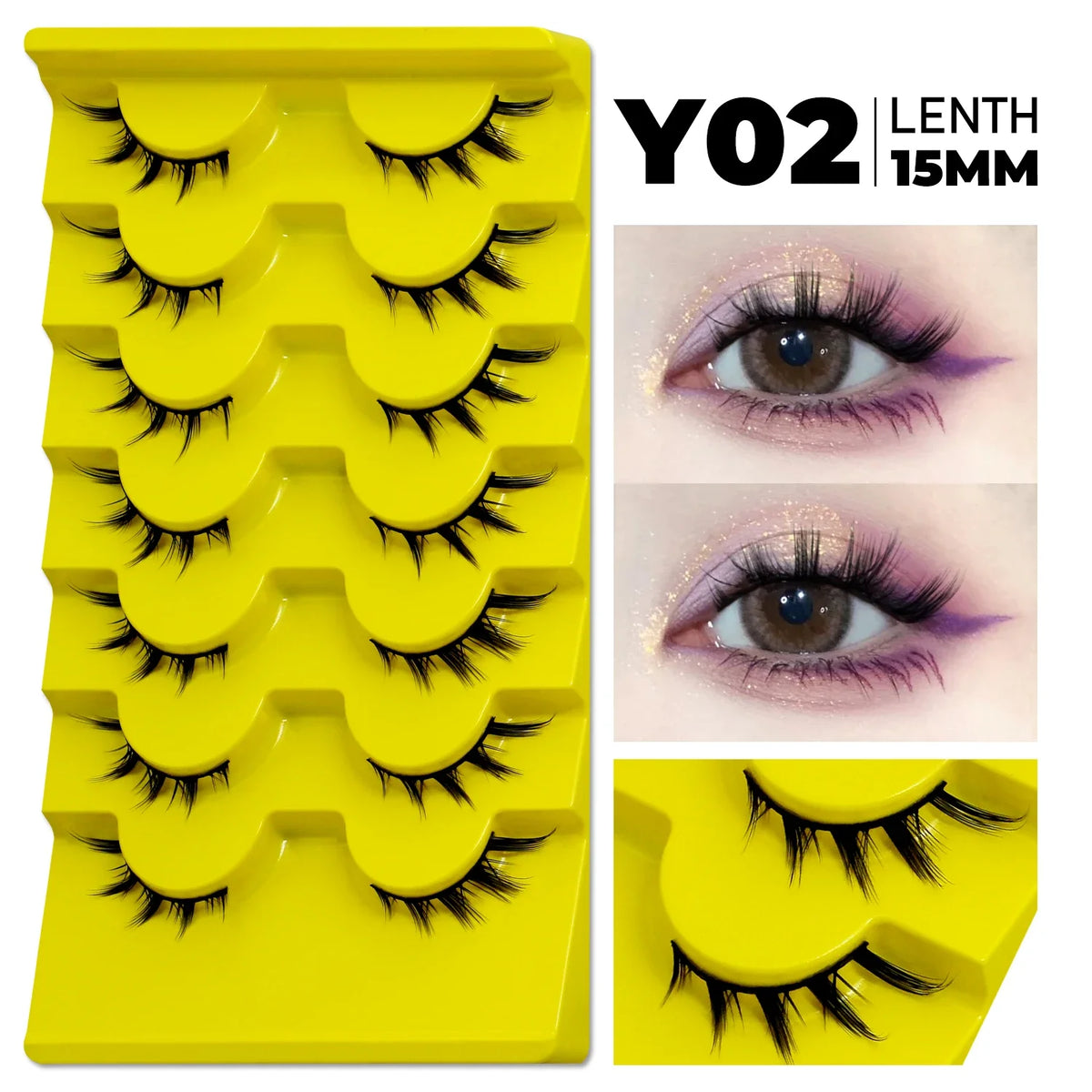 Veltrinay Cat Eye Lashes Manga Lahses Winged End Eye Elongated Eyelashes Faux Mink Natural Look Fake Lashes Makeup