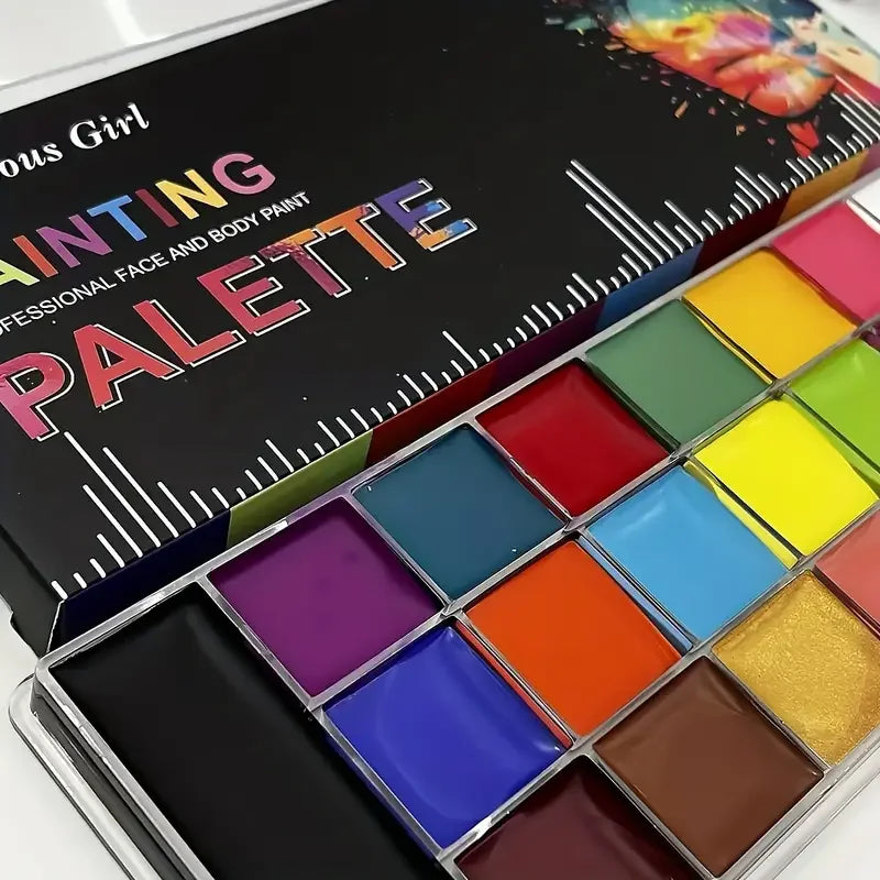 20 Color Professional Face & Body Paint Palette,Long Lasting Face Painting Cosmetic For Halloween Special Effects&Cosplay Makeup