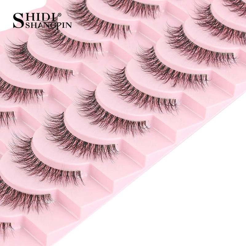 SHIDISHANGPIN False Lashes Extension 3/10 Pairs 3D Mink Eyelash Half Lashes Natural Cat Eye Eyelashes Makeup Faux Cils Fake Lash