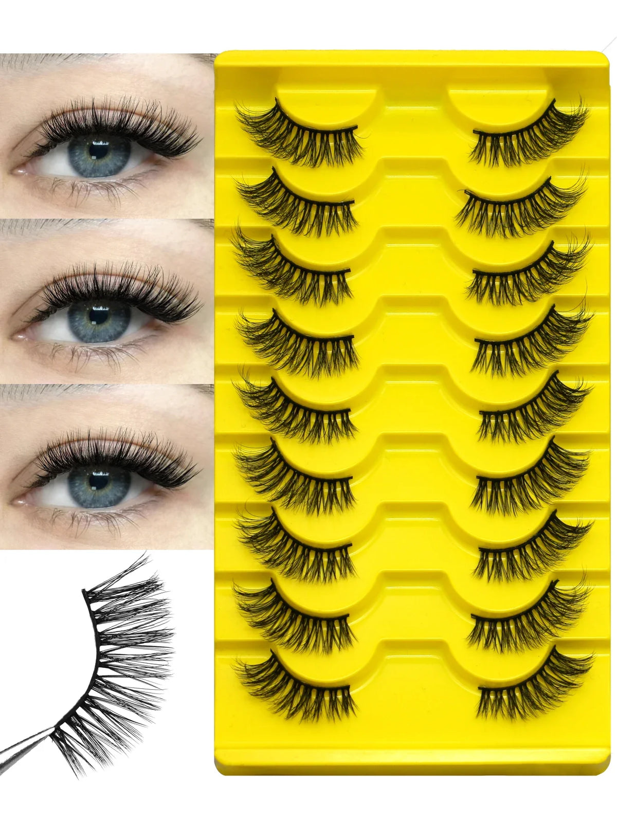 Veltrinay Half Eyelash Fake Eyelashes Eye Tail Lift Effect Sexy Soft False Eyelashes High Quality Reusable Fake Lashes Makeup