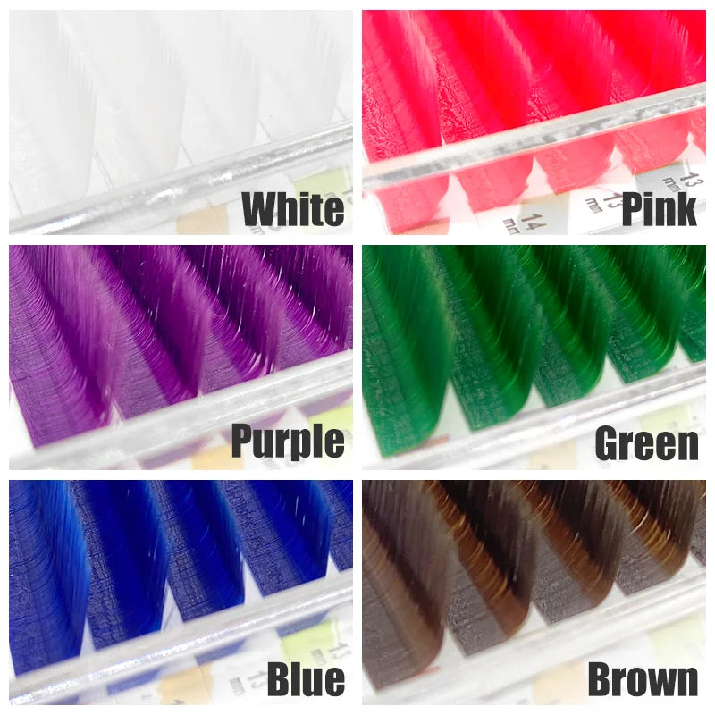NATUHANA L/LU(M) Curl Auto Fans Colored Lashes Easy Fan Color Eyelash Extension L-Shaped Individual Mink Eyelashes Makeup