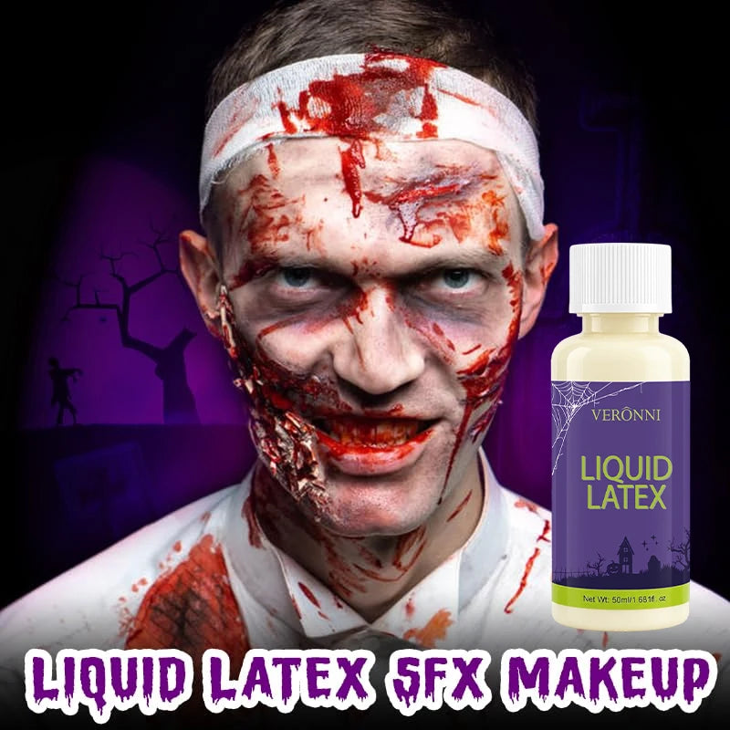 2pcs Liquid Latex SFX Makeup, Kit Realistic Fake Skin, Scar Wounds Old Age Skin, Halloween Wrinkles Cut Burning Decay Peeling