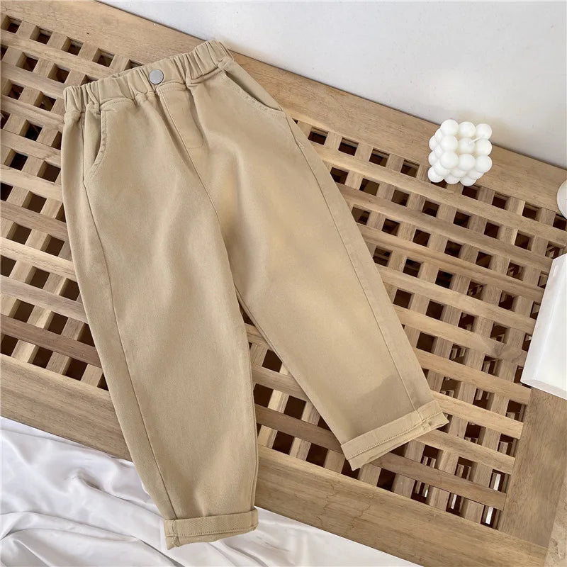 Spring Boys Casual Pants 2-8 Years Old Children Harem Pants Summer Girls Loose Solid Color Sport Trousers Kids Fashion Clothes