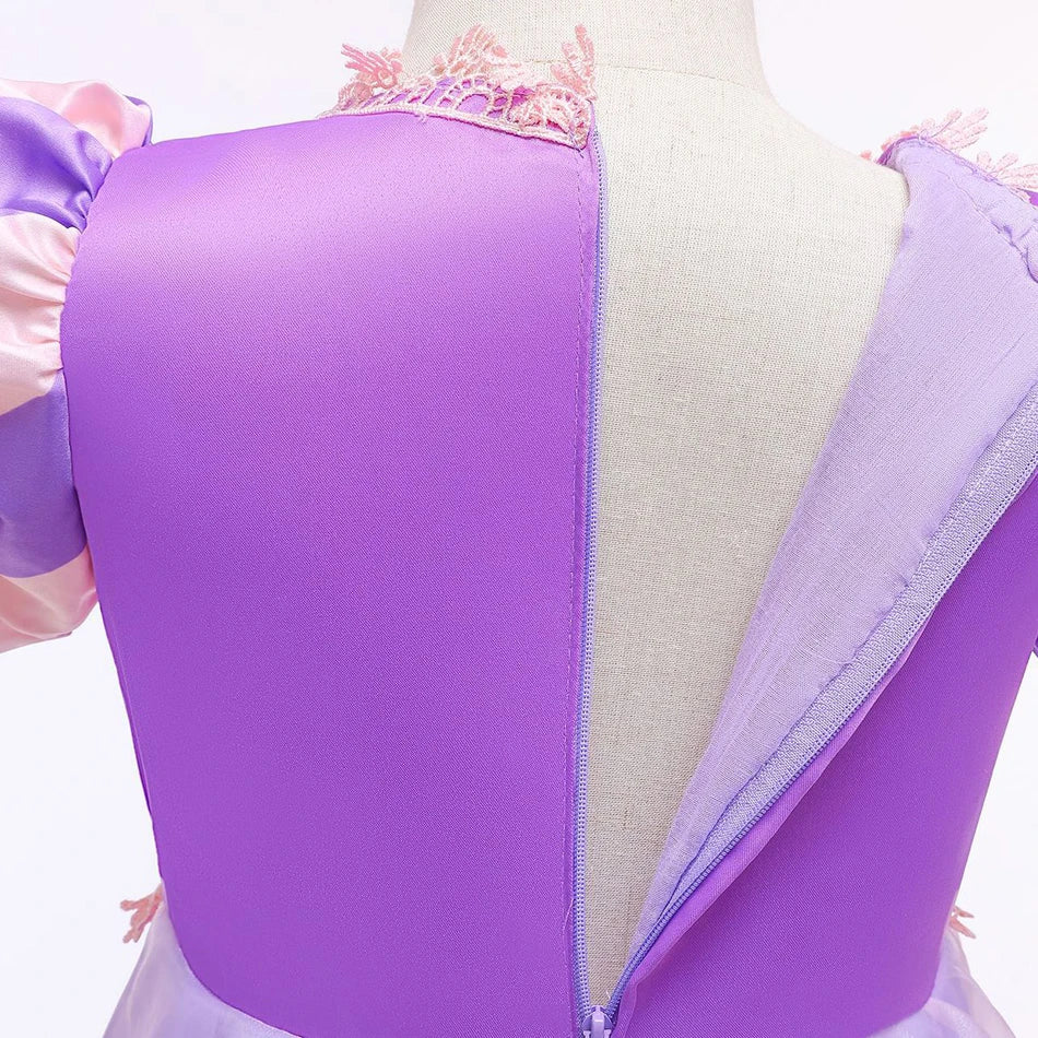Girl Rapunzel Dress for Kid Princess Girl Tangled Cosplay Carnival Halloween Vestido Birthday Party Ball Gowns Evening Costume