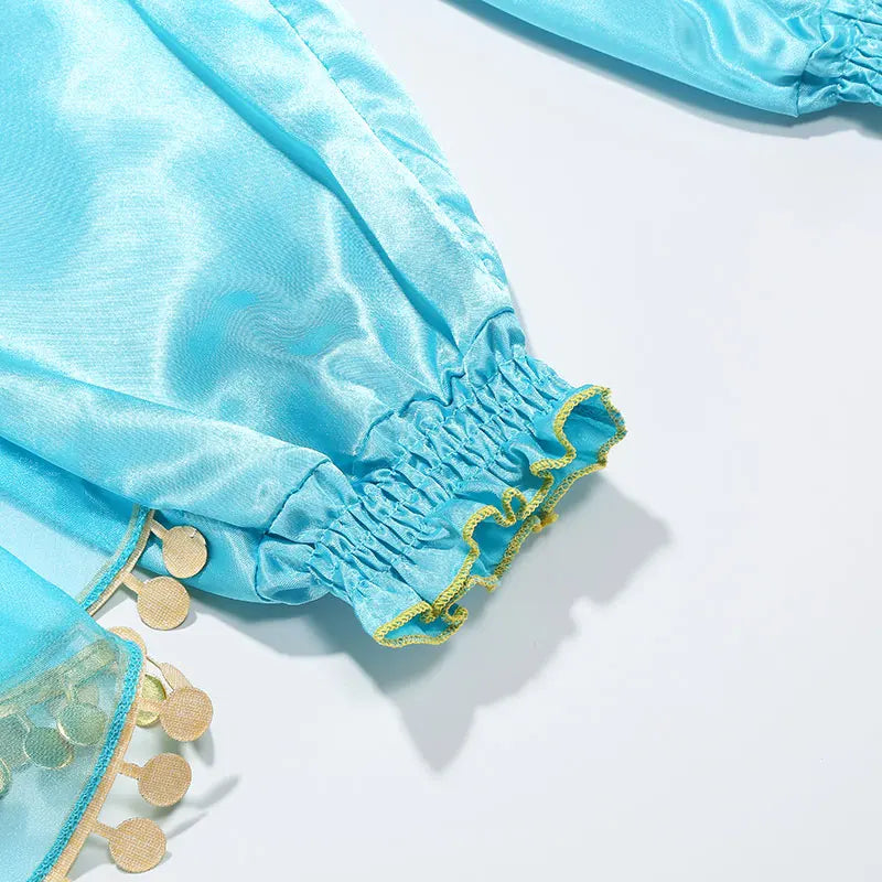 Jasmine Princess Dress for Girls Cosplay Aladdin Magic Lamp Costume Outfit Girls Halloween Kids Birthday Carnival Dance Vestidos