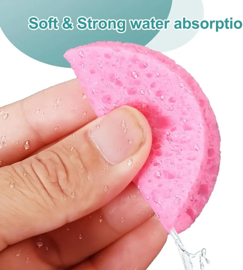 1-50PCS Compressed Wood Pulp Facial Sponges Flower Shape Exfoliating Face Cleanser Pads Makeup Remover Skin Care