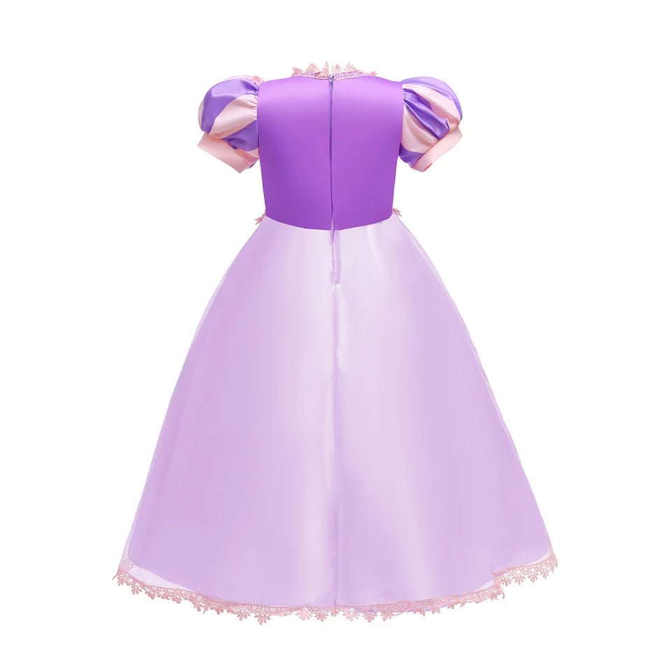 Girl Rapunzel Dress for Kid Princess Girl Tangled Cosplay Carnival Halloween Vestido Birthday Party Ball Gowns Evening Costume