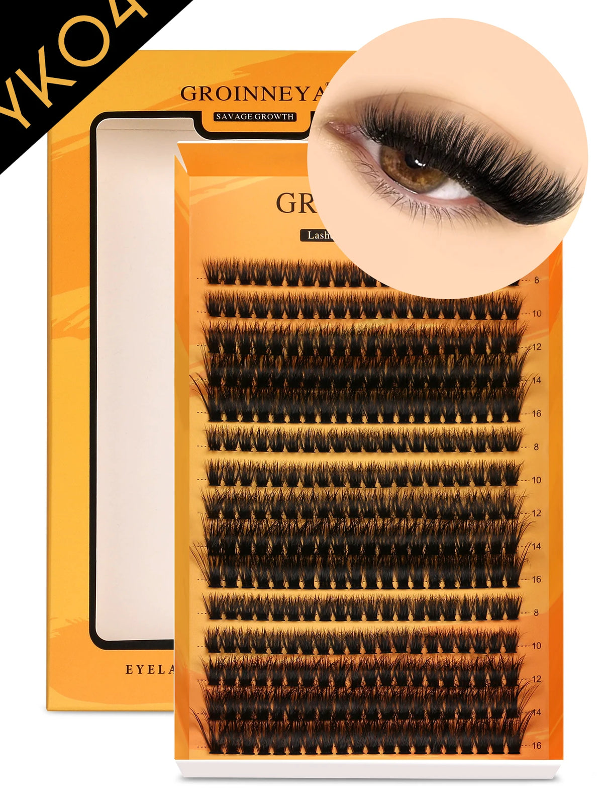 GROINNEYA DIY Eyelashes Cluster Lashes Lash Extension Natural Soft 100% Handmade Mink Lashes Reusable Makeup