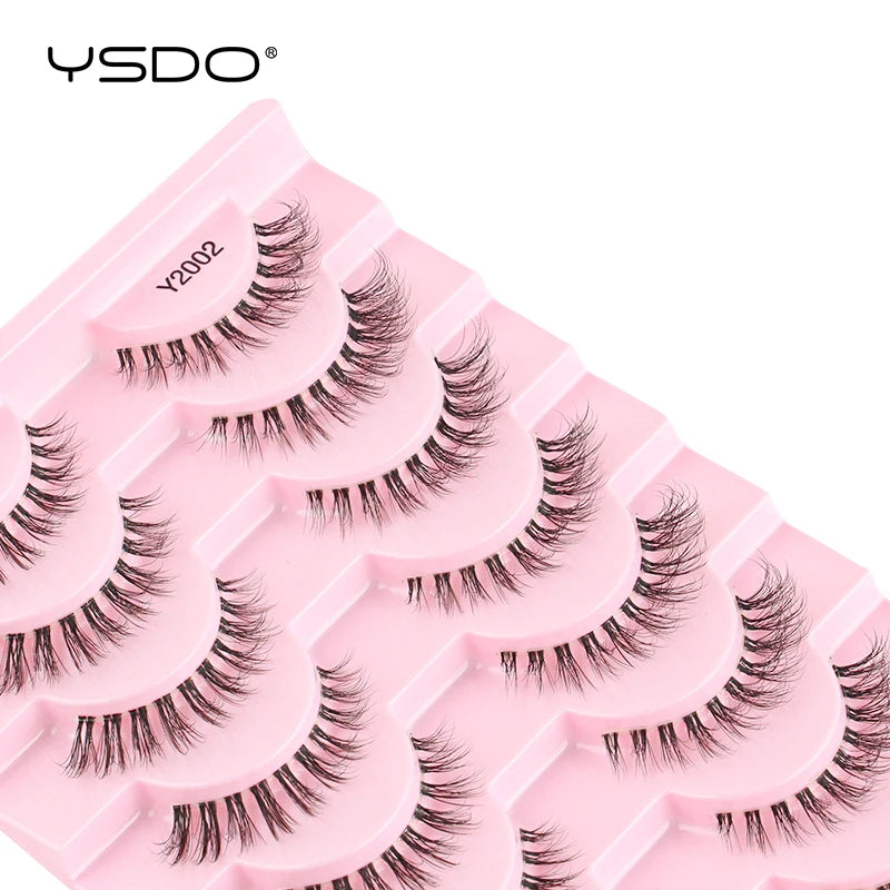 YSDO Half Eyelashes 3/10 Pairs Natural Full False Eyelashes 3D Lashes Cat Eye Fake Eyelashes Extension Faux Cils Makeup Tools