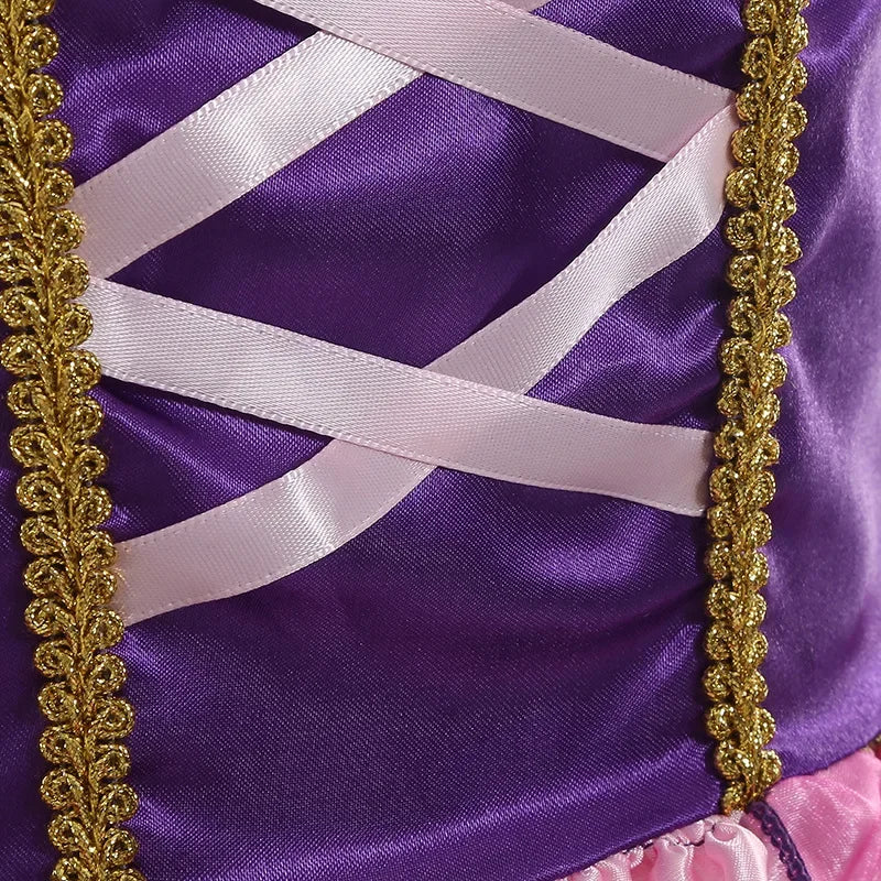Rapunzel Dress for Girls Kids Summer Tangled Costumes Fancy Princess Dress Children Birthday Carnival Halloween Party Clothes