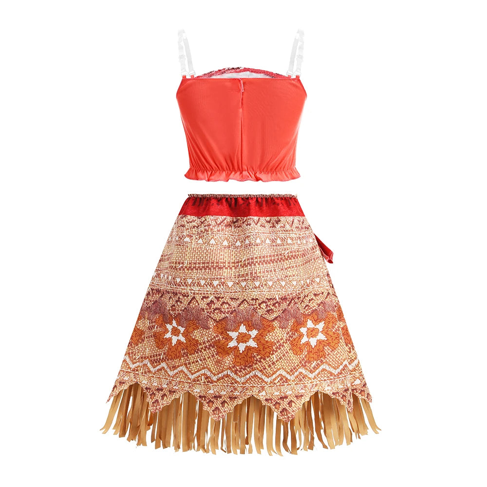New Movie Moano 2 Dress Girl Halloween Cosplay Costume Carnival Party Princess Children Ocean Adventure Vaiana Dress