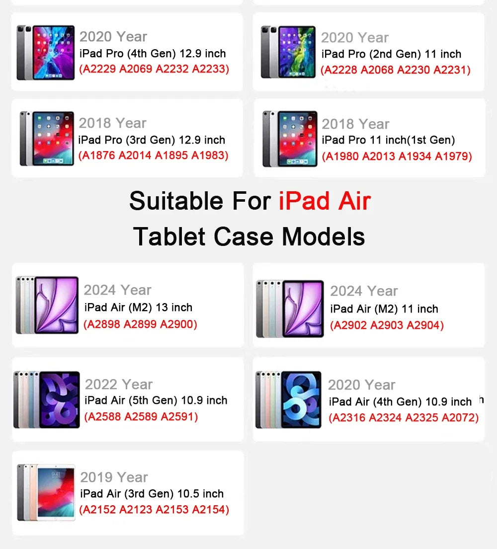 For iPad 11th 12th A19 Case 10th Gen With Pencil Holder Funda iPad Air 11 13 M4 pro 11 12.9 4 5 10.9 10.2 Smart Glittering Cover