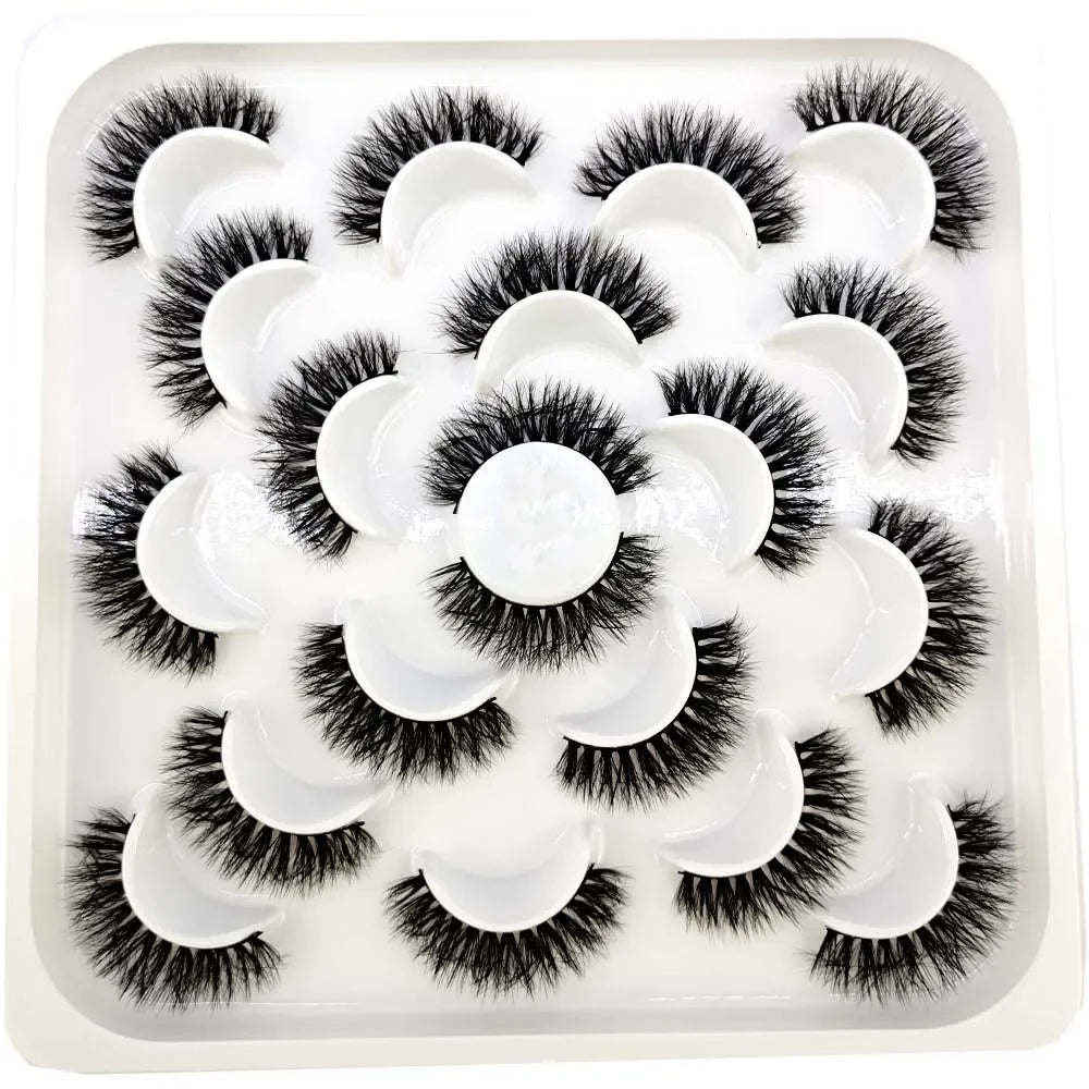 NEW 10 pairs Handmade 3d mink lashes short False Eyelashes Cross Messy Dense Natural Eye Lashes Stage Makeup False Eyelashes