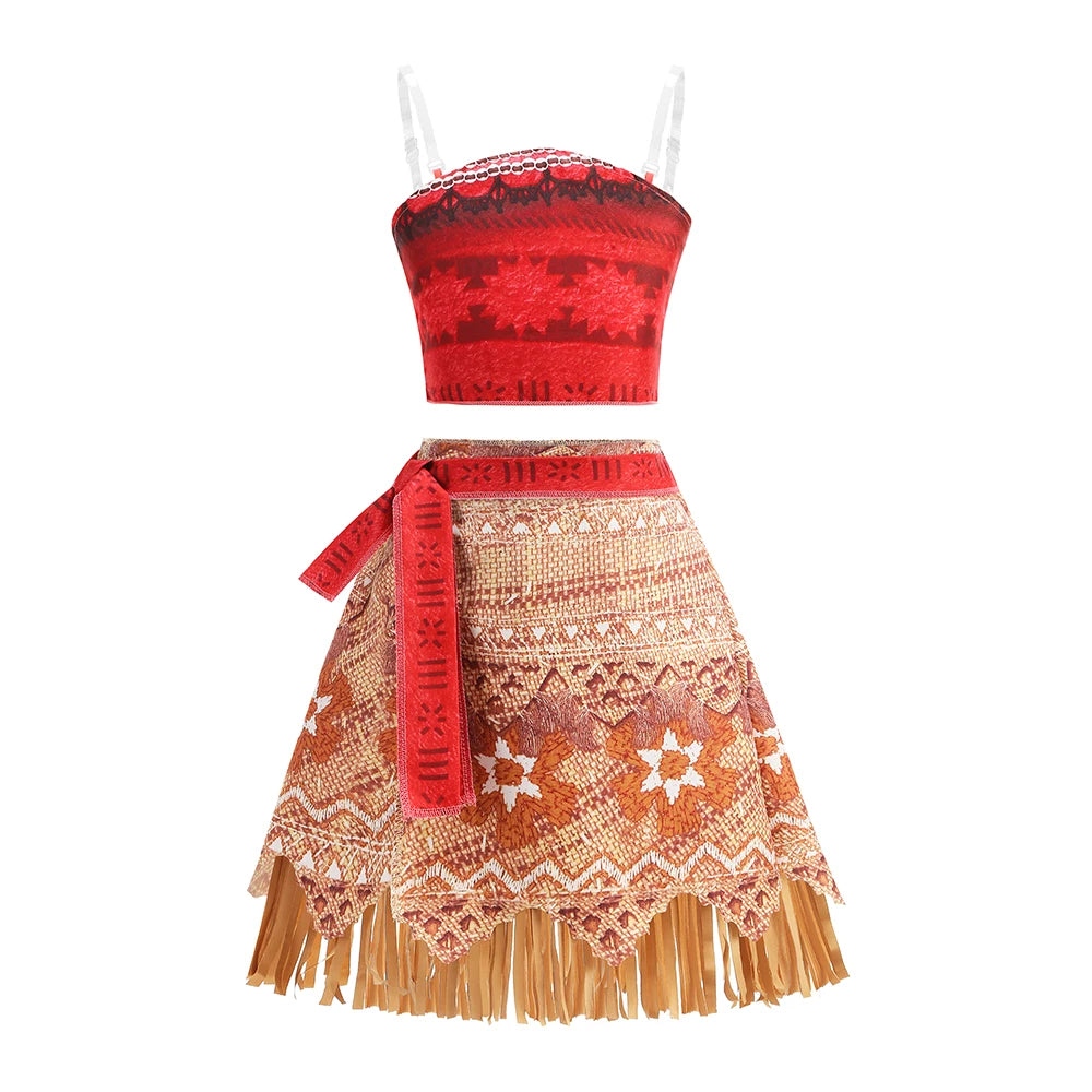 New Movie Moano 2 Dress Girl Halloween Cosplay Costume Carnival Party Princess Children Ocean Adventure Vaiana Dress