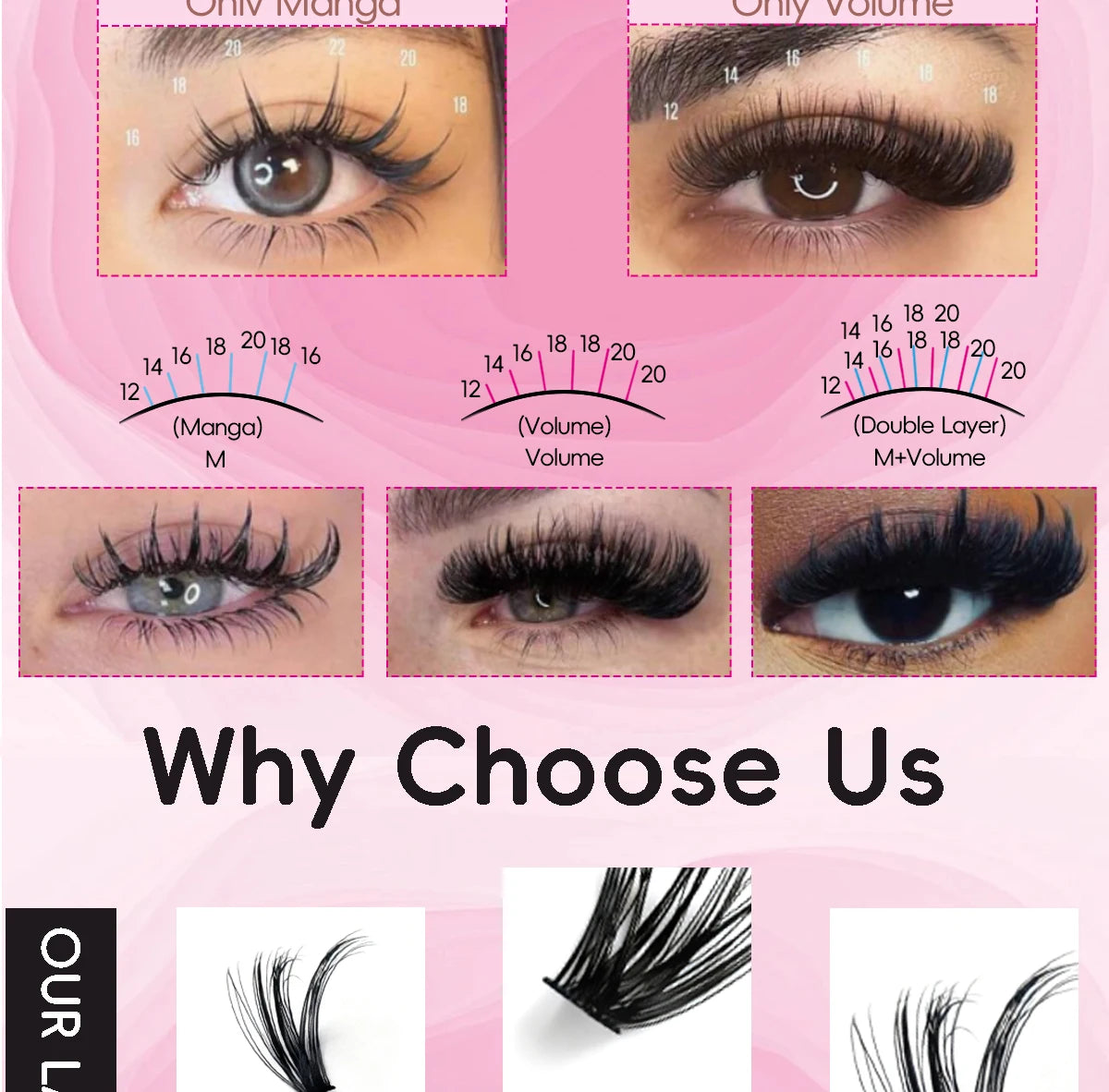 Fairy Natural Single Cluster Thick Artificial False Eyelashes, Mixed Play Makeup, D Curve, Large Capacity, 14 Rows
