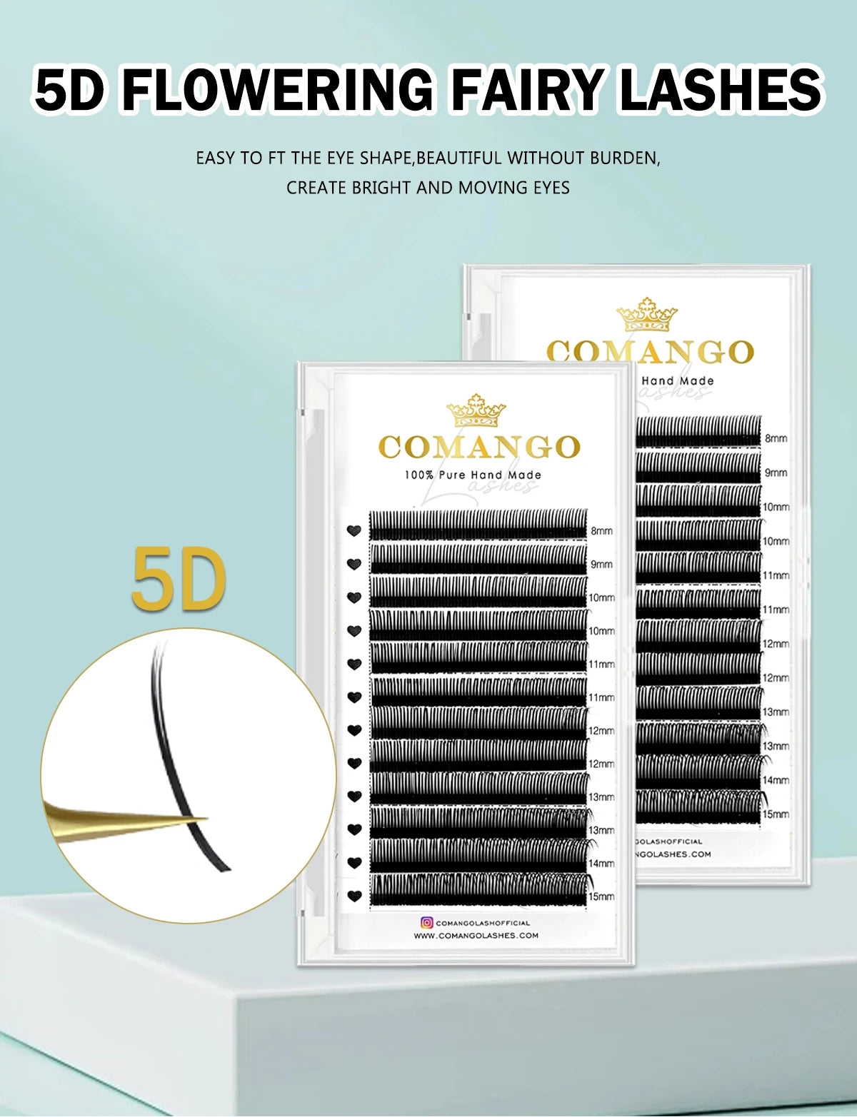 CoMango Wispy Sense Super Soft 5D Flora Fairy Lashes Extension Natural Korean Makeup False Eyelashes Silk Mink Cluster Lashes