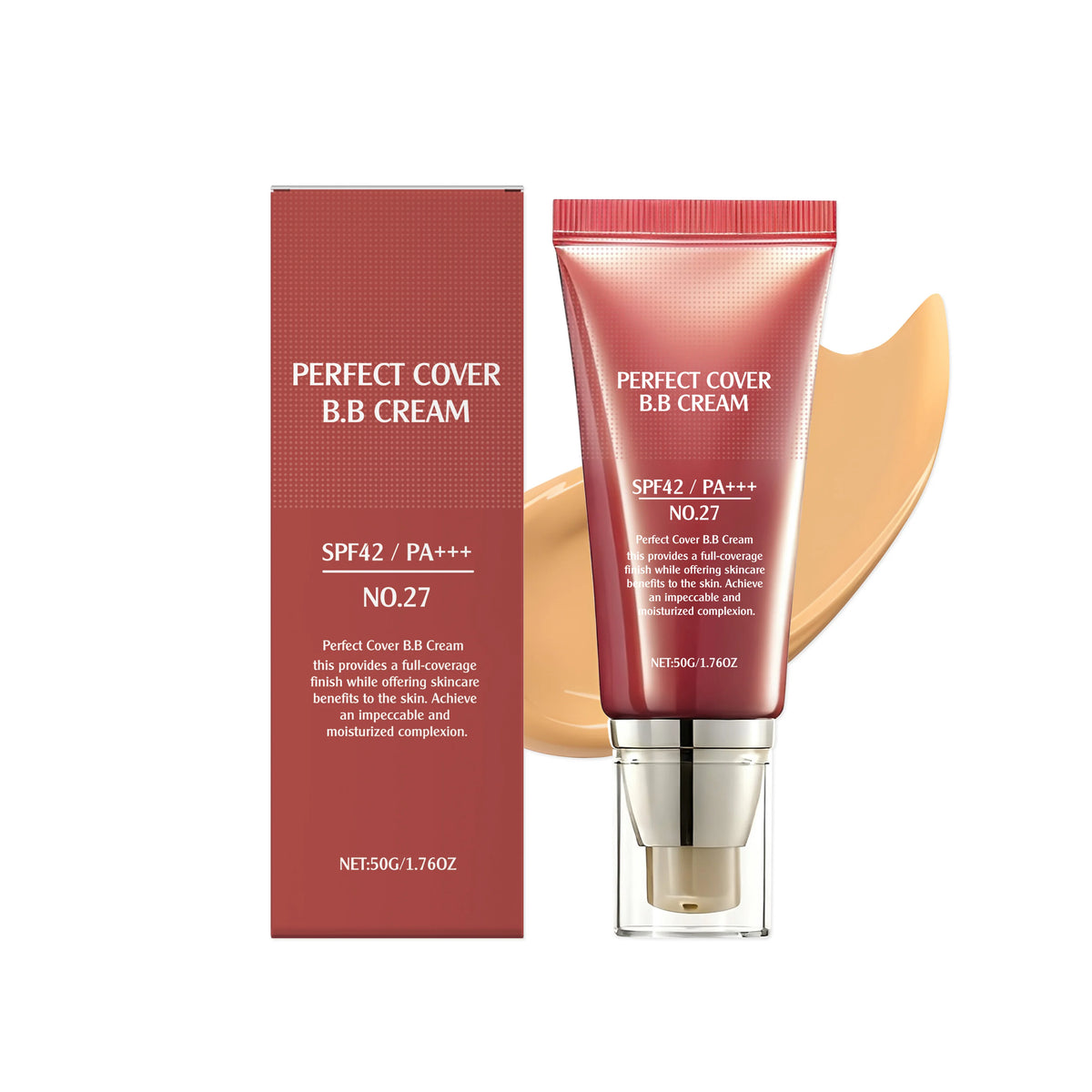 Perfect Cover BB Cream Full Coverage Oil Control Brighten Skin Tone Fading Blemishes Lightweight Natural Makeup Face Concealer