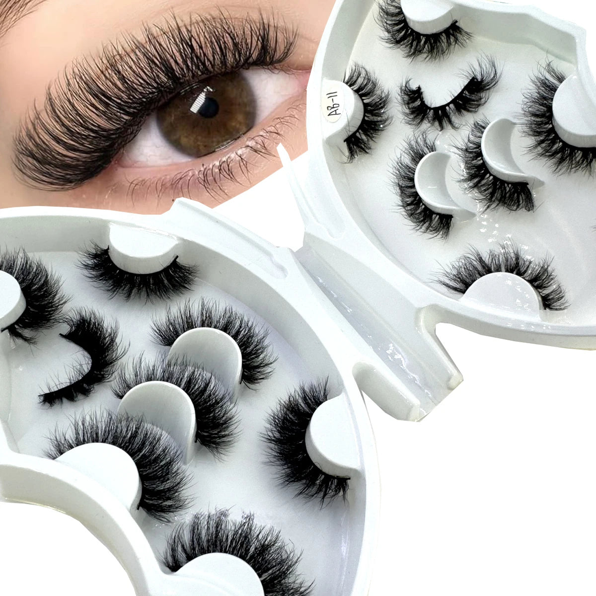 HBZGTLAD 8 pairs  3D artificial mink eyelashes soft false eyelashes crossed messy thick eyelashes extended makeup false eyelashe