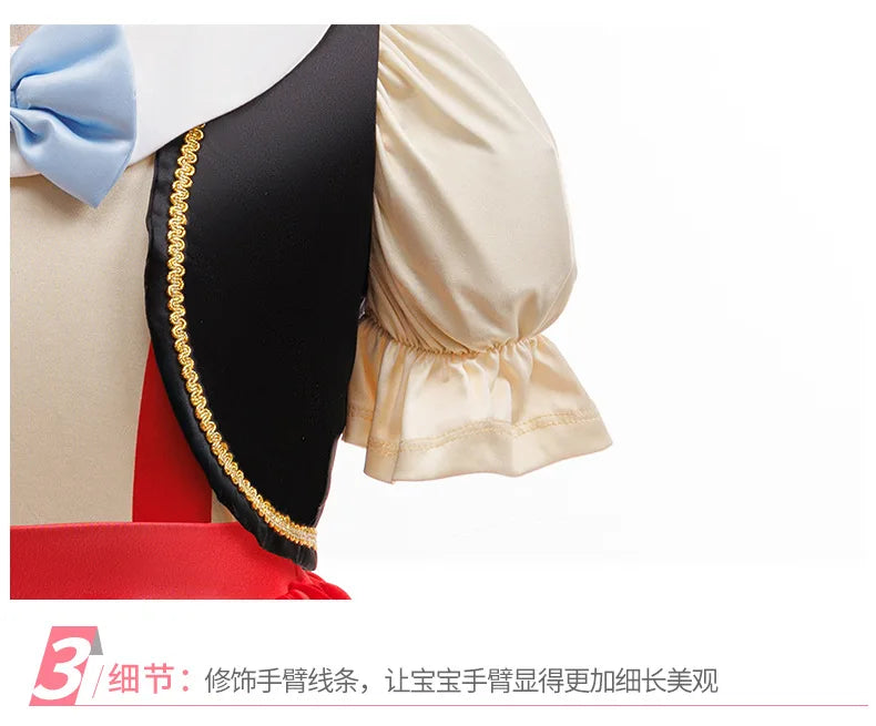 Pinocchio Costume for Boy Girl Classic Fairy Tale Cosplay Set with Hat Long Nose Gloves Fairy Tale Party Outfit for Halloween