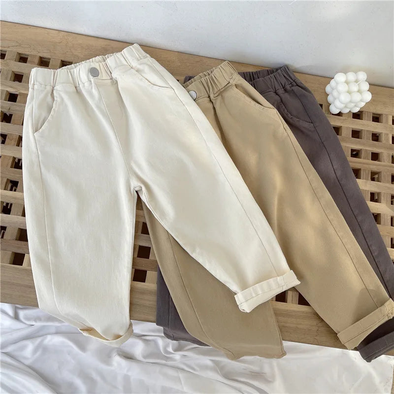 Spring Boys Casual Pants 2-8 Years Old Children Harem Pants Summer Girls Loose Solid Color Sport Trousers Kids Fashion Clothes