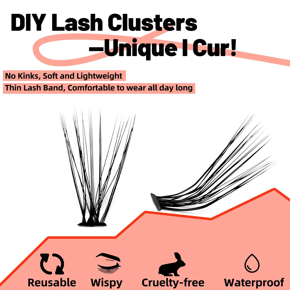LINYAGSSE LN2350 L Curl Super Cluster Eyelash Extension Natural Mink Eyelash Individual Lashes Makeup Tools Cilias Volume