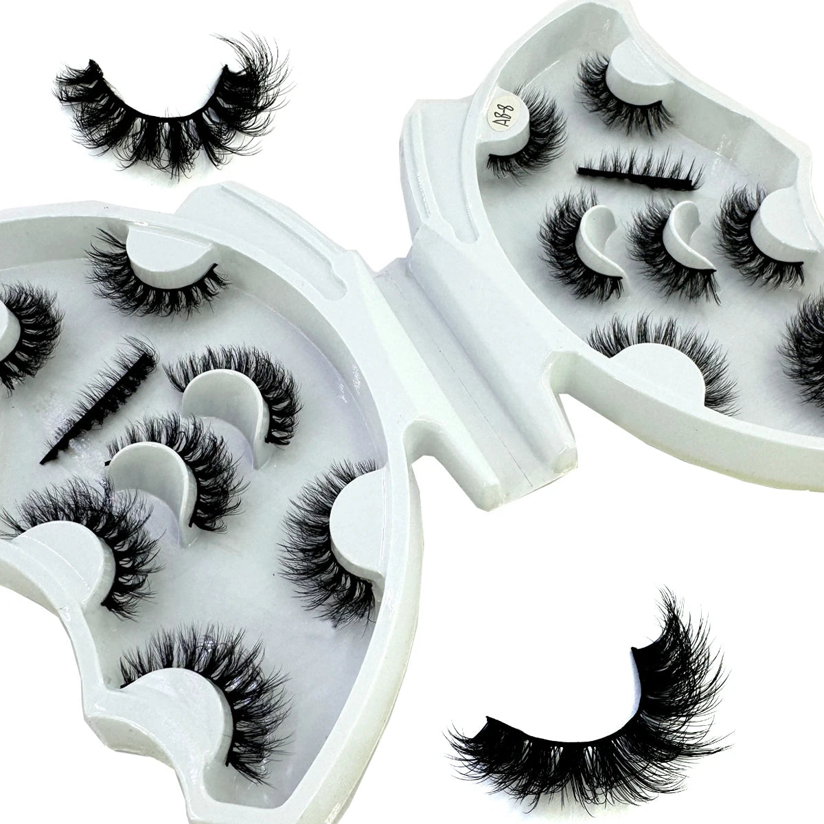 HBZGTLAD 8 pairs  3D artificial mink eyelashes soft false eyelashes crossed messy thick eyelashes extended makeup false eyelashe