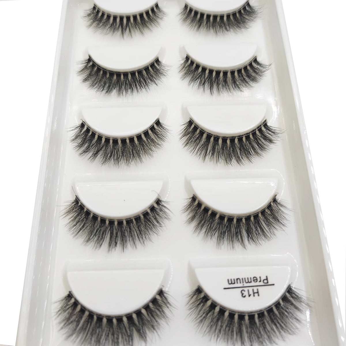 Transparent 3D Mink Eyelashes, Natural Clear False Eye Lashes, Soft Invisible Eyelash, Wispy Makeup Faux Cils, H13 X08, 5 Pairs