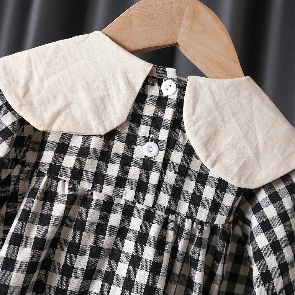 Spring fall toddler kids Girls' Clothes baby Bow Long sleeved Dresses costume for children Girl clothing outer Wear Casual Dress