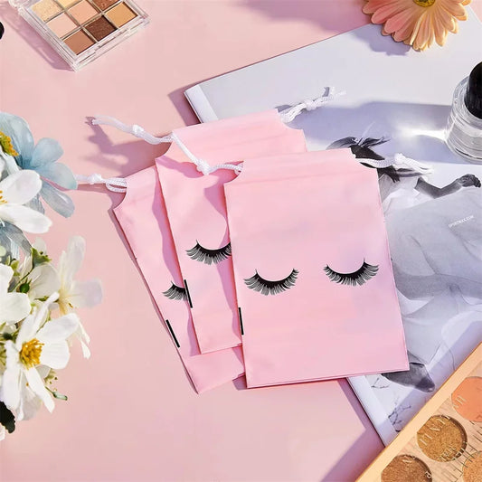 50PCS Travel Pouch Eyelash Aftercare Reusable Bag Cosmetic Bags Lashes Extension Supplies Beauty Travel Pouch Makeup Tools