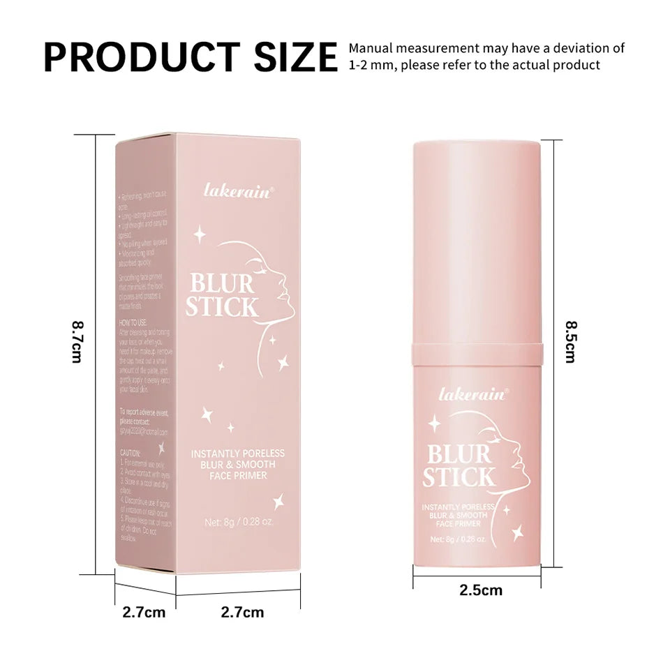 Blur Stick Instant Pore Eraser Primer Makeup Long-Lasting Oil Control Moisturizing Matte Finish Blur Pores Makeup
