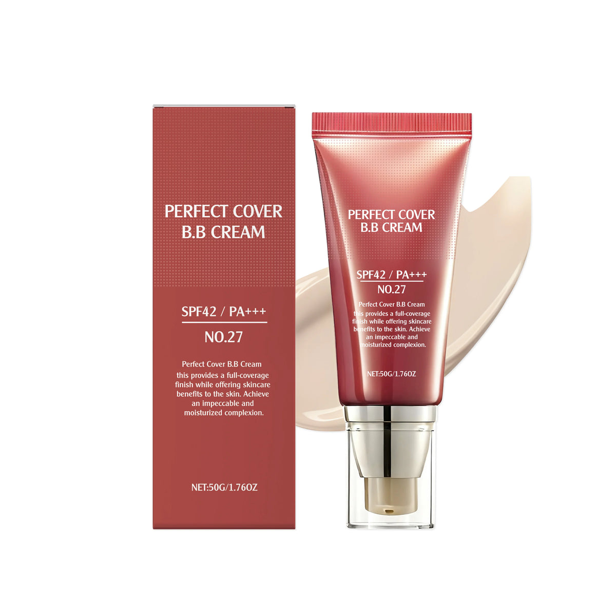 Perfect Cover BB Cream Full Coverage Oil Control Brighten Skin Tone Fading Blemishes Lightweight Natural Makeup Face Concealer