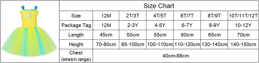 Flounder Costume Toddler Kids Little Mermaid Yellow Tropical Fish Tutu Dress Girls Halloween Carnival Birthday Party Dress Up