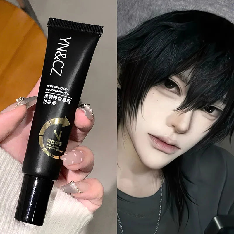 White Liquid Foundation for Halloween Goth Makeup Waterproof Full Coverage White Foundation Cosplay High Concealer Face Paint