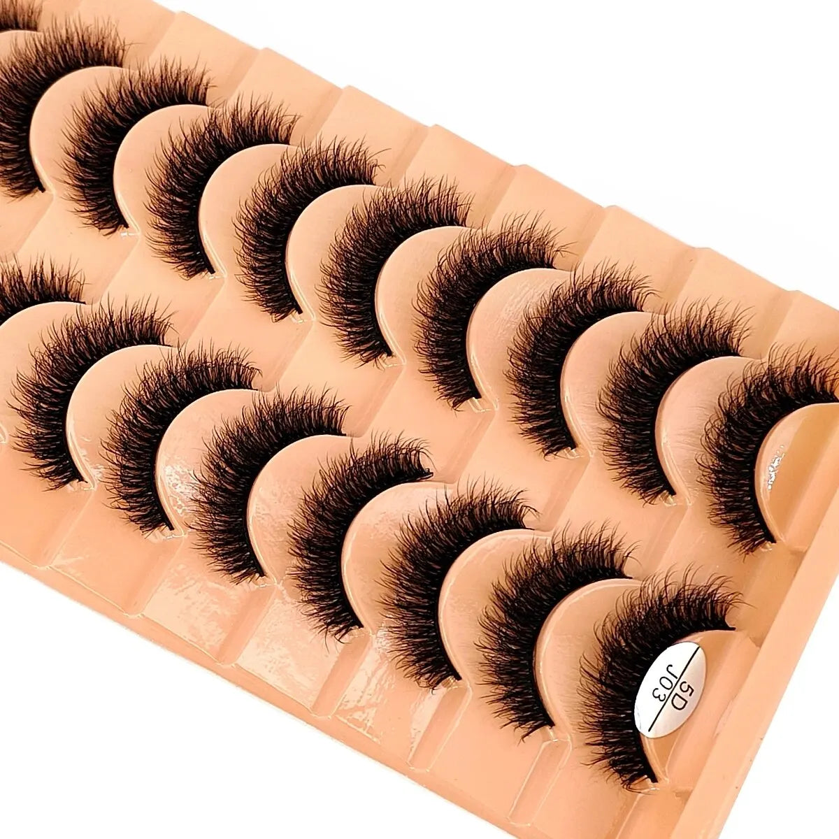 New 7/10 Pairs Faux Mink Eyelashes Handmade False Eyelashes Natural Nude Makeup Simulation Cross Messy Eye 3D Curly Eyelashes