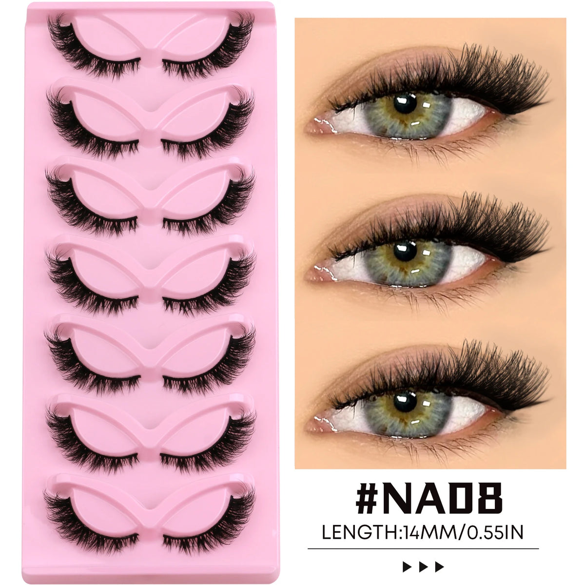 Veltrinay Cat Eye Lashes Natural Fake Lashes Winged End Eye Elongated Eyelashes Faux Mink Eyelashes False Lashes Makeup