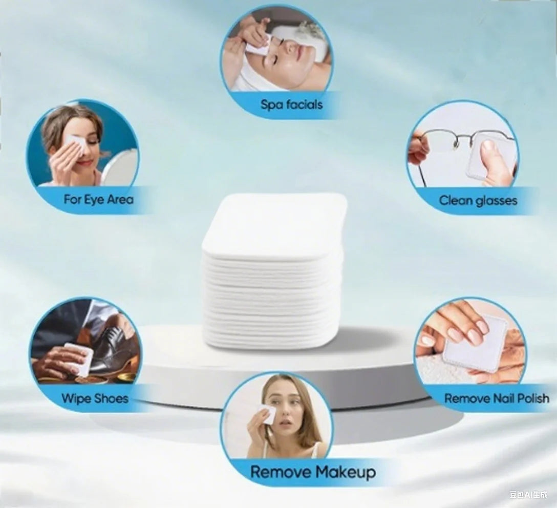 200PCS Hypoallergenic cotton pads, Soft, Absorbent, Pads for Makeup Removal, Skincare, Baby Care and Facial Cleansing