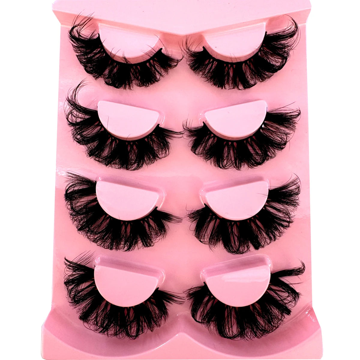 4 pairs of dramatic 3D fake mink eyelashes wholesale full eyelash makeup