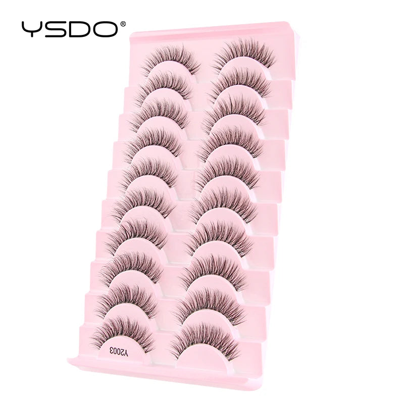 YSDO Half Eyelashes 3/10 Pairs Natural Full False Eyelashes 3D Lashes Cat Eye Fake Eyelashes Extension Faux Cils Makeup Tools